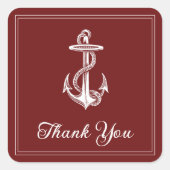 Red Nautical Anchor Vielen Dank, dass Sie Stickers (Vorderseite)