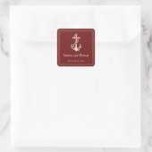 Red Nautical Anchor Wedding Stickers (Tasche)