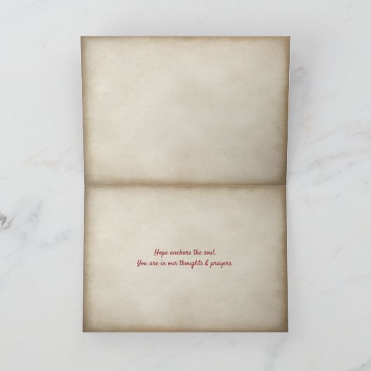 Red nautical anker denken Sie Karte (Innenseite)