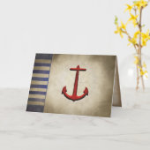 Red nautical anker denken Sie Karte (Gelbe Blume)