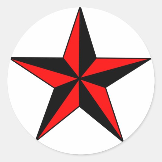 Red Nautical Star Stickers (Vorderseite)