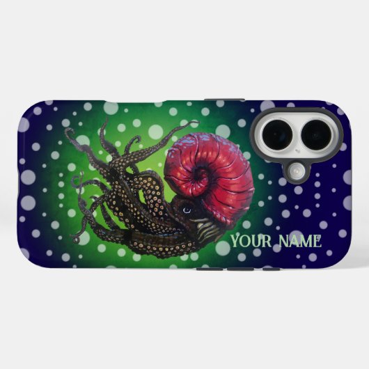 Red Nautilus Ocean Leviathin Case-Mate iPhone Hülle (Rückseite (Horizontal))