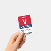 Red Navy Add Your Logo & Bar Code Visitor Ausweis (Handheld)