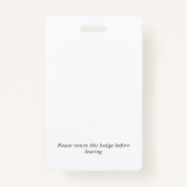 Red Navy Add Your Logo & Bar Code Visitor Ausweis (Rückseite)