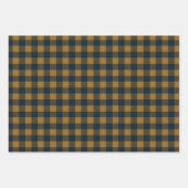 Red Navy Beige Mustard Buffalo Karierter Karo Geschenkpapier Set (Vorderseite 3)