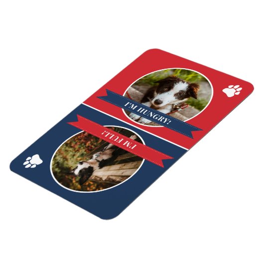 Red Navy Blue Dog wird Foto Gefüttert Magnet (Linke Seite)