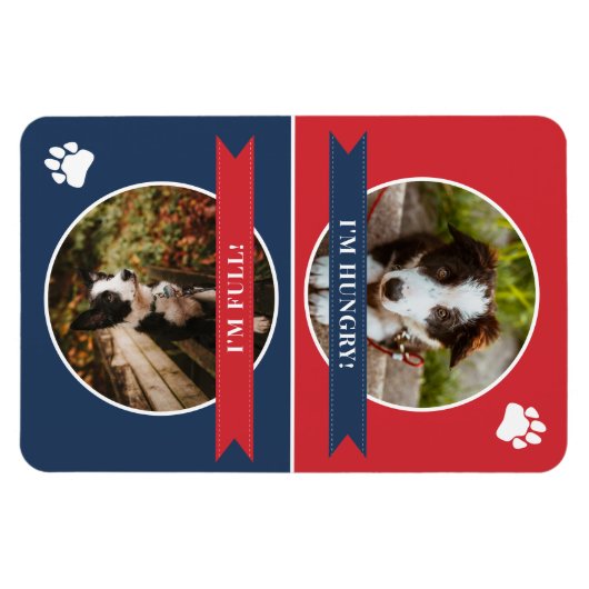 Red Navy Blue Dog wird Foto Gefüttert Magnet (Horizontal)