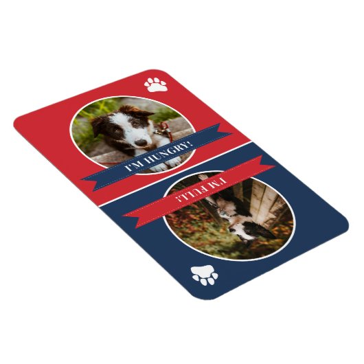 Red Navy Blue Dog wird Foto Gefüttert Magnet (Rechte Seite)