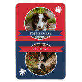 Red Navy Blue Dog wird Foto Gefüttert Magnet (Vertikal)