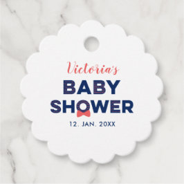 Red & Navy Blue | Moderne Babydusche Vielen Dank Geschenkanhänger
