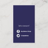 Red & Navy Blue Moderne Zickzack Streifen Visitenkarte (Rückseite)