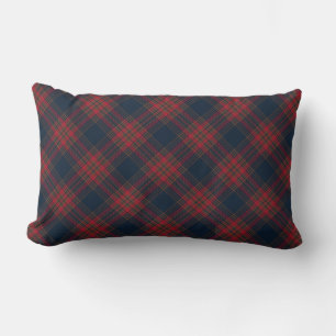 Red Navy Blue Rauten Tartan Kariertes Muster Lendenkissen