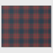 Red Navy Blue Tartan Kariertes Muster Geschenkpapier (Flach)