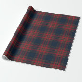 Red Navy Blue Tartan Kariertes Muster Geschenkpapier (Ungerollt)