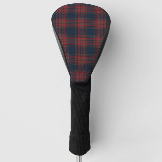 Red Navy Blue Tartan Kariertes Muster Golf Headcover (Vorderseite)