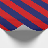 Red, Navy Blue XL Stripes Muster V Geschenkpapier (Ecke)