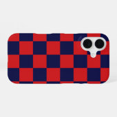 Red & Navy Checkerboard Phone Case iPhone 16 Hülle (Rückseite (Horizontal))