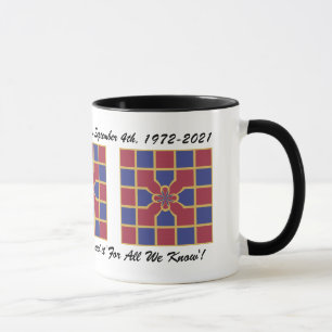 Red Navy Geometrie zum Hochzeitstag mit dem Namen Tasse