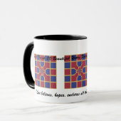 Red Navy Geometrie zum Hochzeitstag mit Namen Tasse (Vorderseite Links)