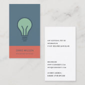 RED NAVY GREEN ELECTIC BULB ELECTRICIAN ELECTRIC VISITENKARTE (Vorne/Hinten)