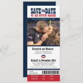 Red Navy Hochzeit Sichern Sie das Date Football Ti Save The Date (Vorne/Hinten)