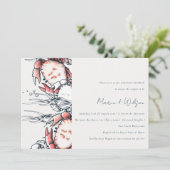Red Navy Unterwasser Crab Nautical Couples Dusche Einladung (Stehend Vorderseite)