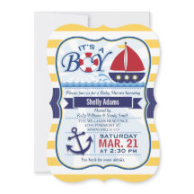 Red, Navy, & Yellow Nautical Sailboat Babydusche