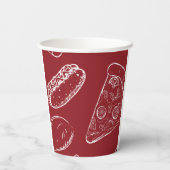 Red Neighborhood Fun Block Food Snack Party Pappbecher (Rückseite)