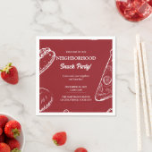 Red Neighborhood Fun Block Food Snack Party Serviette (Beispiel)