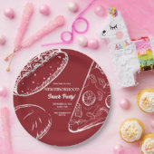 Red Neighborhood Fun Block Snack Food Party Pappteller (Party)