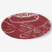 Red Neighborhood Fun Block Snack Food Party Pappteller (Schrägansicht)