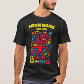 Red Neon Alien - Funky Pop Art Lächeln Charakter T-Shirt (Vorderseite)