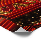 Red Neon Casino-Zeichen in Las Vegas Poster (Ecke)