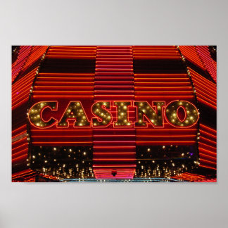 Red Neon Casino-Zeichen in Las Vegas Poster