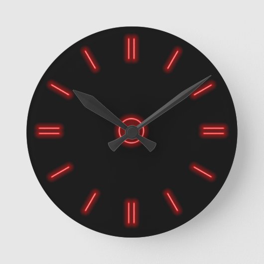 Red Neon Clock Runde Wanduhr (Vorderseite)