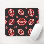 Red Neon Kiss Mousepad (Mit Mouse)