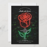 Red Neon Light Glühende Rose Ivy Wedding