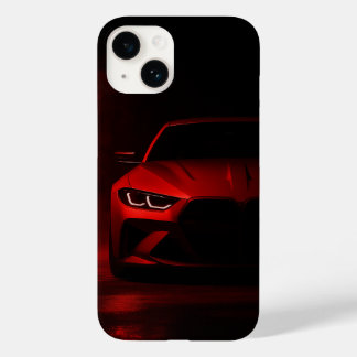 Red Neon Power: Luxury Sports Car in Glowing Fog Case-Mate iPhone 14 Hülle