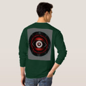 Red Neon Tech Eye: Minimalistisches Vector Logo T-Shirt (Schwarz voll)