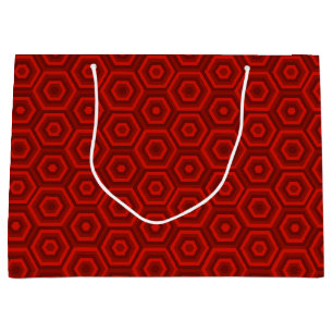 Red Nested Hexagons Große Geschenktüte