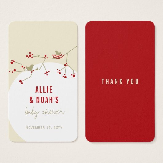 Red Nesting Birds Family Baby Shooting DIY Geschen (Vorne & Hinten)