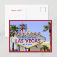Red Nevada Welcome Sign Las Vegas Postkarte