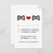 Red Niedlich Gamer Response Card RSVP Karte (Vorne/Hinten)
