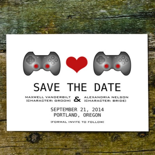 Red Niedlich Gamer Save the Date einladen