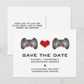 Red Niedlich Gamer Save the Date Postcard Ankündigungspostkarte (Vorne/Hinten)