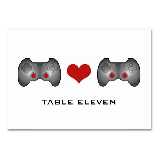 Red Niedlich Gamer Table Card Tischnummer (Vorderseite)