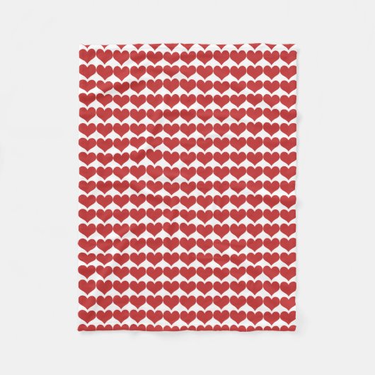 Red Niedlich Hearts Pattern Fleece Blanket (Vorderseite)