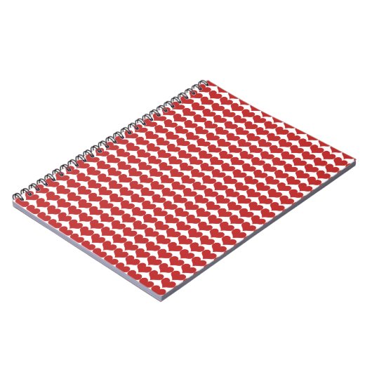 Red Niedlich Hearts Pattern Notebook Notizblock (Linke Seite)