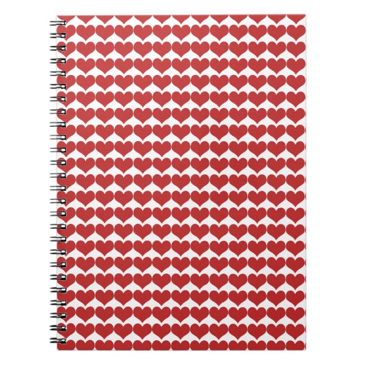 Red Niedlich Hearts Pattern Notebook Notizblock (Vorderseite)