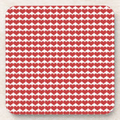 Red Niedlich Hearts Pattern Untersetzer Set (Vorderseite)